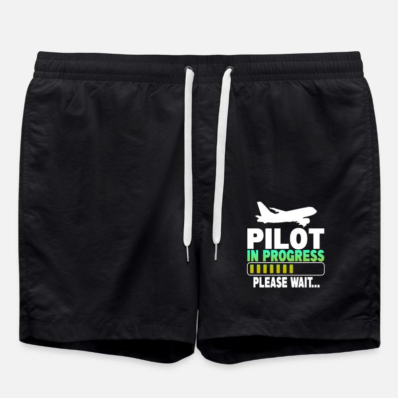 Pilot In Progress Please Wait - Badeshorts - Schwarz