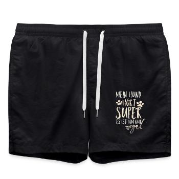 Mein Hund hört Super - Badeshorts - Schwarz - Vorne - AI Model Male 185 light (185cm)