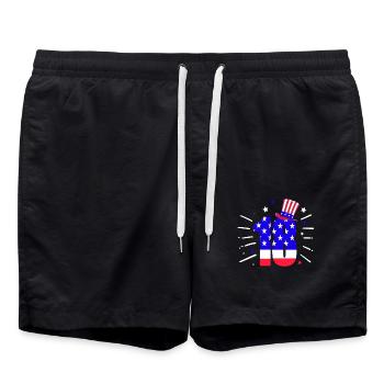 18e anniversaire America Patriot Feux d’artifice - Short de bain - noir - Devant - AI Model Male 185 light (185cm)