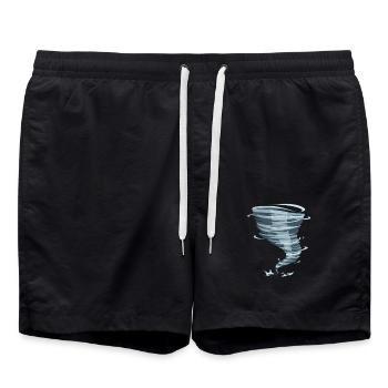 Storm cyclone for a storm chaser - Swim Trunks - black - Front - AI Model Male 185 light (185cm)