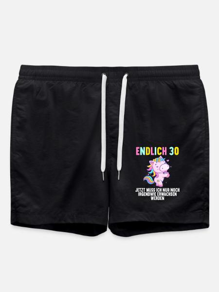 30 Jahre Nur noch erwachsen werden 30. Geburtstag - Badeshorts - Schwarz