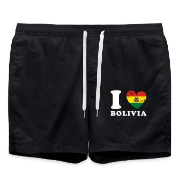 I love Bolivia - Swim Trunks - black - Front - AI Model Male 185 light (185cm)