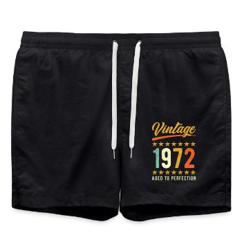 Geburtstag Spruch Born in 1972 - Swim Trunks - black - Front - AI Model Male 185 light (185cm)