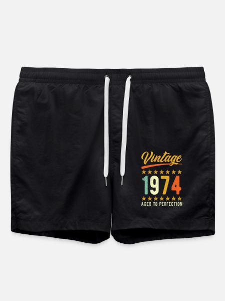 Geburtstag Spruch Born in 1974 - Swim Trunks - black