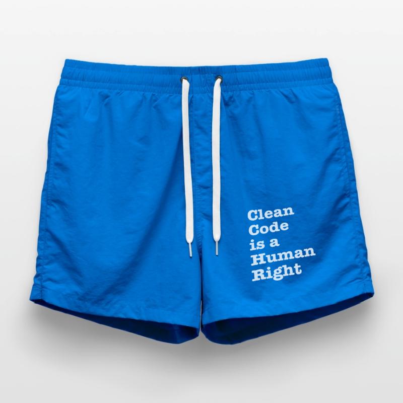 Clean Code is a Human Right - Funny Gift Programer Badeshorts