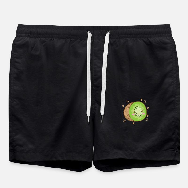 Kiwi sliced fruit fruit animal - Swim Trunks - black