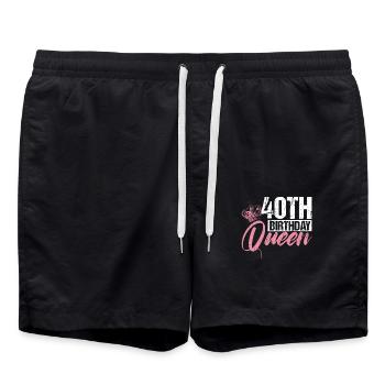 40e anniversaire Reine Mme Crown Pink Gift - Short de bain - noir - Devant - AI Model Male 185 light (185cm)