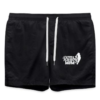 Fière rugby maman joueur de football - Short de bain - noir - Devant - AI Model Male 185 light (185cm)