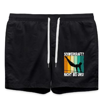 Schwerkraft? Nicht Bei Uns - Turnen Turner - Badeshorts - Schwarz - Vorne - AI Model Male 185 light (185cm)