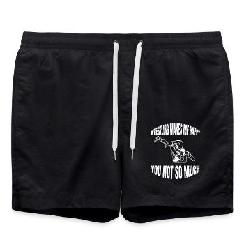 Lutte Drôle Lutte Cadeau Lutte Dicton - Short de bain - noir - Devant - AI Model Male 185 light (185cm)