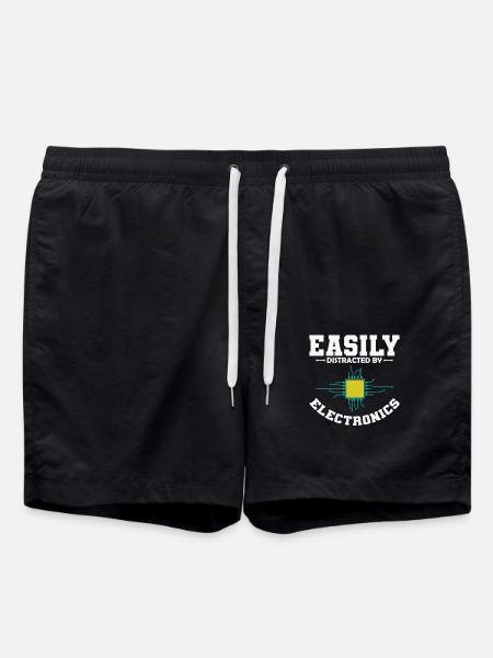 Easily Distracted By Electronics Beruf - Badeshorts - Schwarz