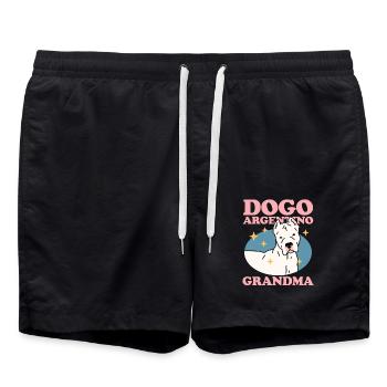 Dogo Argentino Grand-mère | Cadeau de propriétaire de chien - Short de bain - noir - Devant - AI Model Male 185 light (185cm)