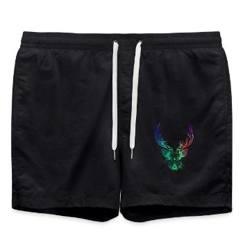 Tête de cerf colorée - Short de bain - noir - Devant - AI Model Male 185 light (185cm)