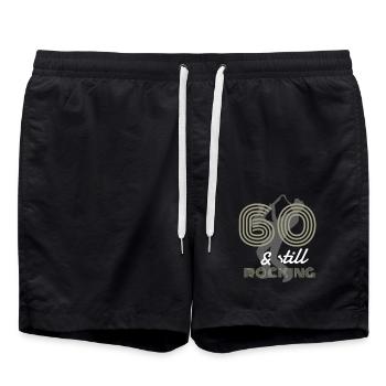 Saxophone Still Rocking - 60th Birthday - Swim Trunks - black - Front - AI Model Male 185 light (185cm)