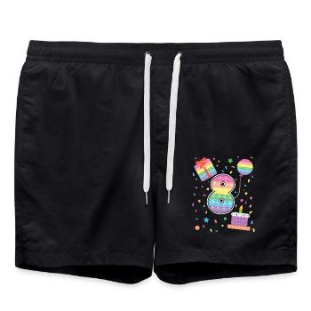 Pop It 8ème anniversaire Fille Garçons Fidget - Short de bain - noir - Devant - AI Model Male 185 light (185cm)