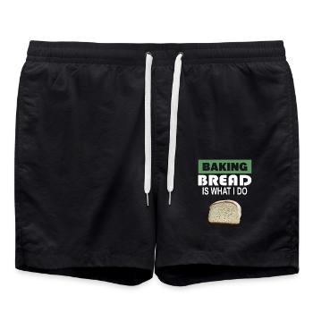 Brot Backen Bäcker - Badeshorts - Schwarz - Vorne - AI Model Male 185 light (185cm)
