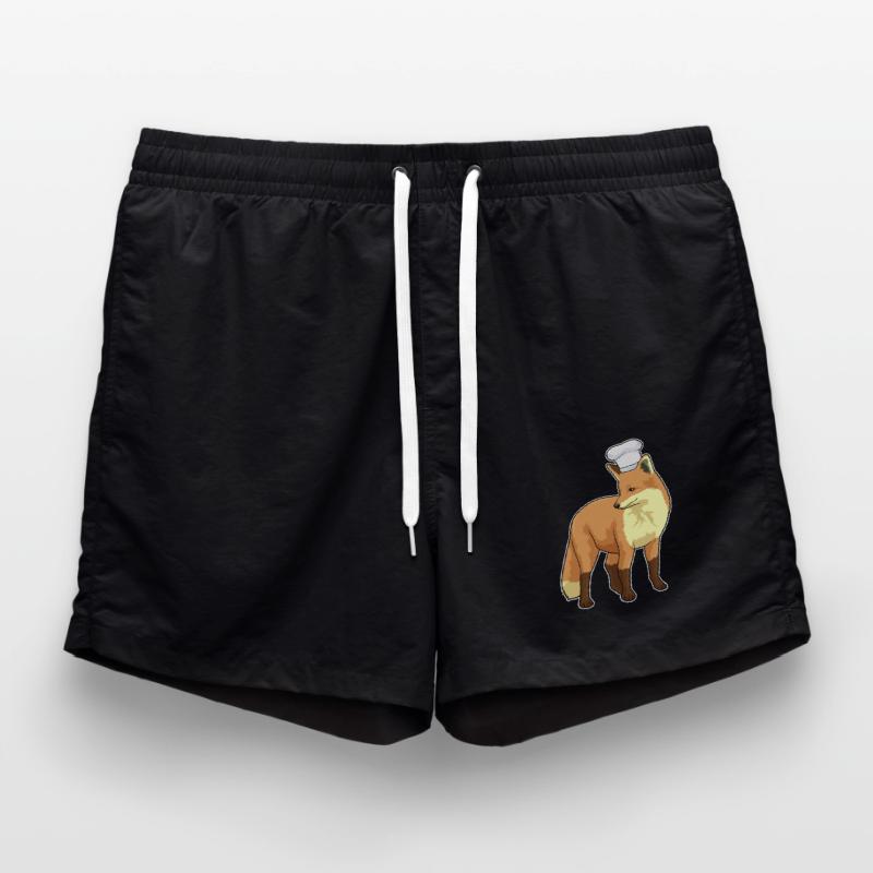 Fox as a chef with a chef's hat Swim Trunks