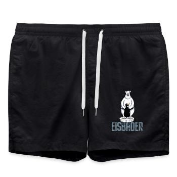 Eisbader Eisbär Pinguin Eisbaden Sauna Spa Eis - Badeshorts - Schwarz - Vorne - AI Model Male 185 light (185cm)