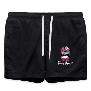 Team Braut Cool - Badeshorts - Schwarz - Vorne - AI Model Male 185 light (185cm)