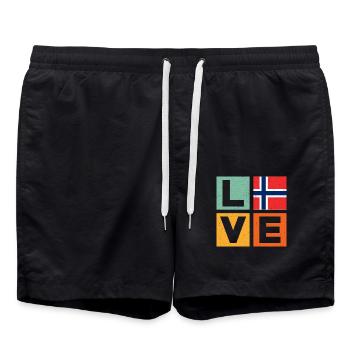 Norway Love - Swim Trunks - black - Front - AI Model Male 185 light (185cm)