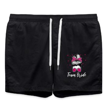Team Bride Bachelorette Party Gift - Swim Trunks - black - Front - AI Model Male 185 light (185cm)