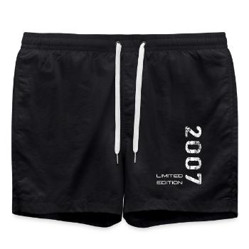 Ich bin Baujahr 2007 - Badeshorts - Schwarz - Vorne - AI Model Male 185 light (185cm)