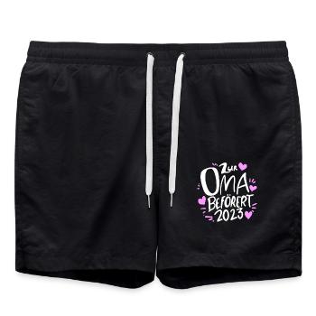 Oma 2023 - Werdende Oma - Badeshorts - Schwarz - Vorne - AI Model Male 185 light (185cm)