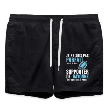 supporter rugby stade Bayonne club rugby Bayonnais - Short de bain - noir - Devant - AI Model Male 185 light (185cm)