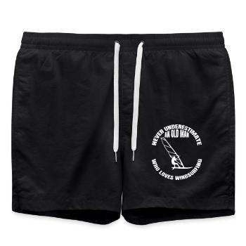 Windsurfer Surfen Geschenk Kitesurfer Windsurfing - Badeshorts - Schwarz - Vorne - AI Model Male 185 light (185cm)