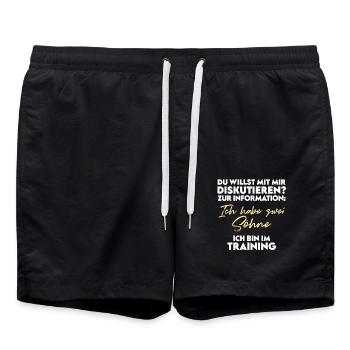 Du willst diskutieren? Vater und Söhne - Badeshorts - Schwarz - Vorne - AI Model Male 185 light (185cm)