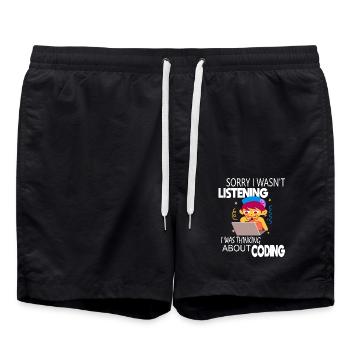 Coding Coder Programmierer - Badeshorts - Schwarz - Vorne - AI Model Male 185 light (185cm)