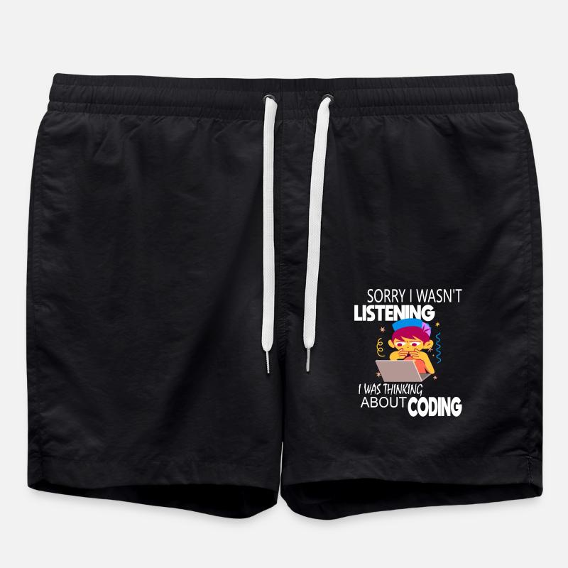 Coding Coder Programmer - Swim Trunks - black