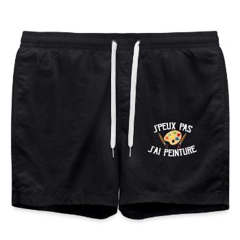 Je Peux Pas J'ai Peinture - Short de bain - noir - Devant - AI Model Male 185 light (185cm)