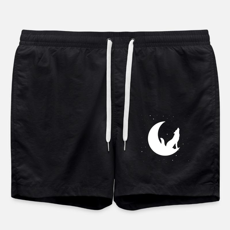 Wolf Moon - Swim Trunks - black