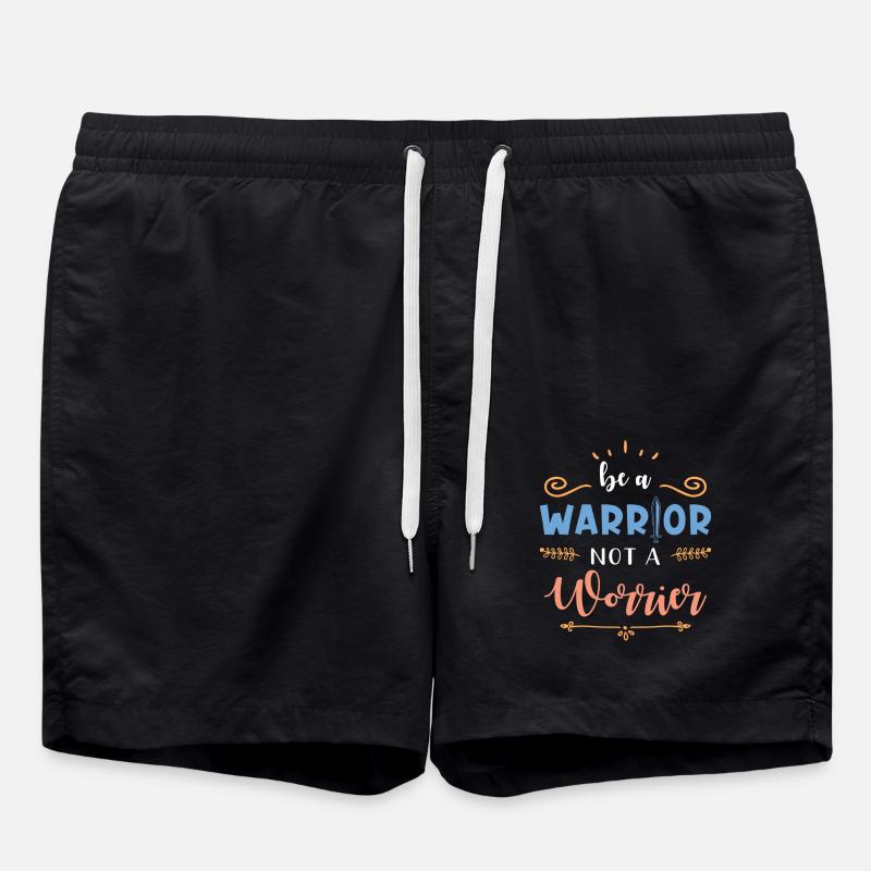 Inspiration Citation Slogan Fighter - Short de bain - noir
