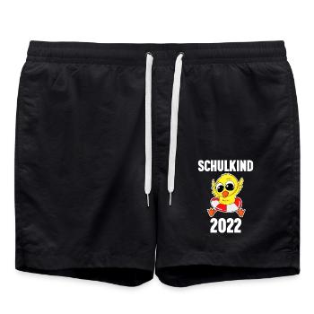 Schulkind 2022 Einschulung Ente - Badeshorts - Schwarz - Vorne - AI Model Male 185 light (185cm)