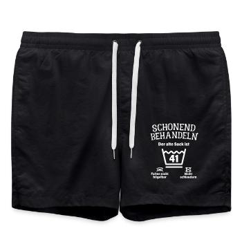 Schonend Behandeln 41. Geburtstag Der Alte Sack 41 - Badeshorts - Schwarz - Vorne - AI Model Male 185 light (185cm)
