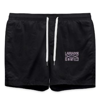 Hund Labrador ist meine DNA - Badeshorts - Schwarz - Vorne - AI Model Male 185 light (185cm)