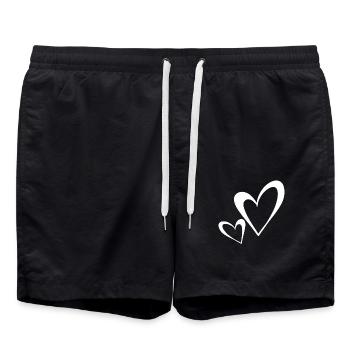 Herz - Badeshorts - Schwarz - Vorne - AI Model Male 185 light (185cm)
