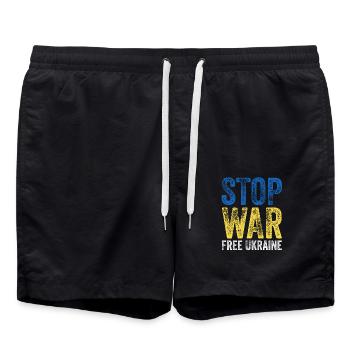 L’Ukraine arrête la guerre - Short de bain - noir - Devant - AI Model Male 185 light (185cm)