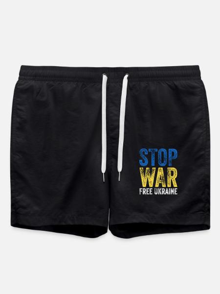 Ukraine Stop War - Swim Trunks - black