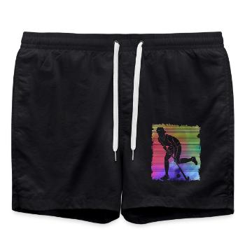 Feld Hockey - Badeshorts - Schwarz - Vorne - AI Model Male 185 light (185cm)