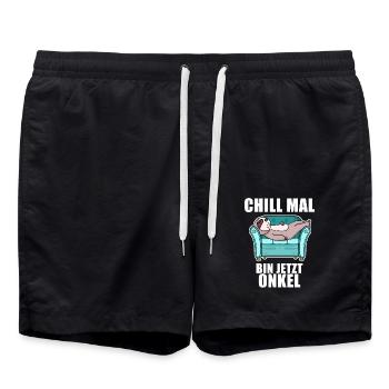 Neffe Onkel Geschenk - Badeshorts - Schwarz - Vorne - AI Model Male 185 light (185cm)