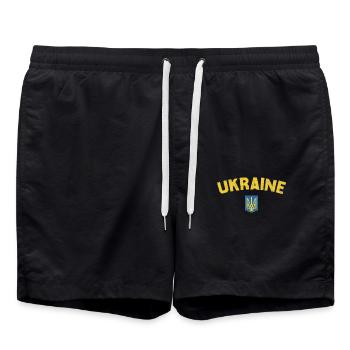 UKRAINE Drapeau - Short de bain - noir - Devant - AI Model Male 185 light (185cm)