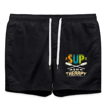 Sup is my therapy - Badeshorts - Schwarz - Vorne - AI Model Male 185 light (185cm)