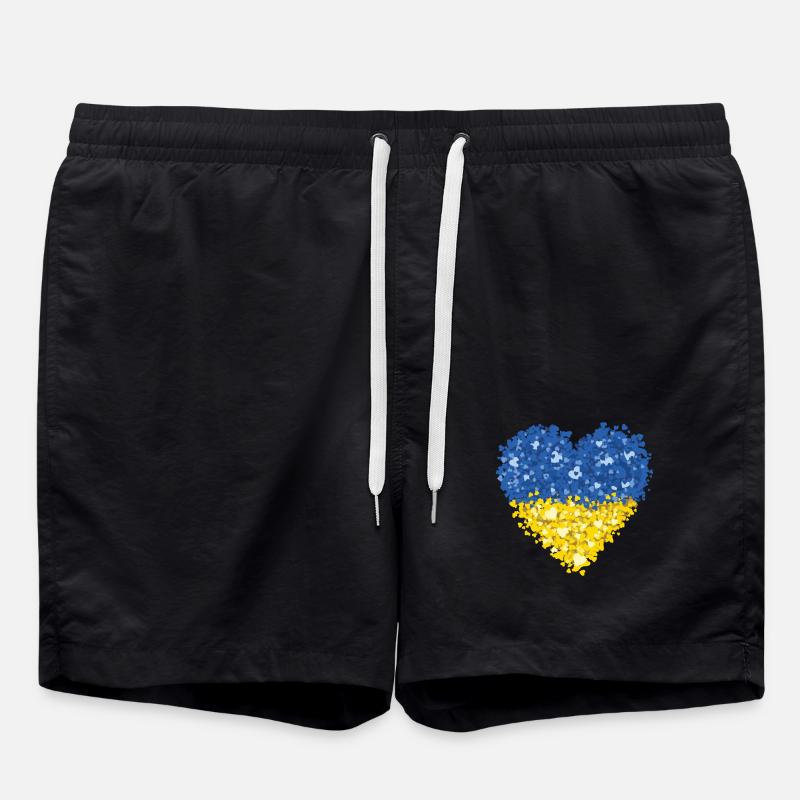 Ukraine Flag Heart Résumé - Short de bain - noir