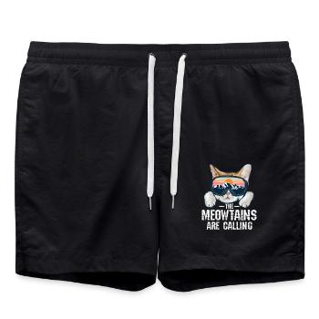 The meowtains are calling - Badeshorts - Schwarz - Vorne - AI Model Male 185 light (185cm)