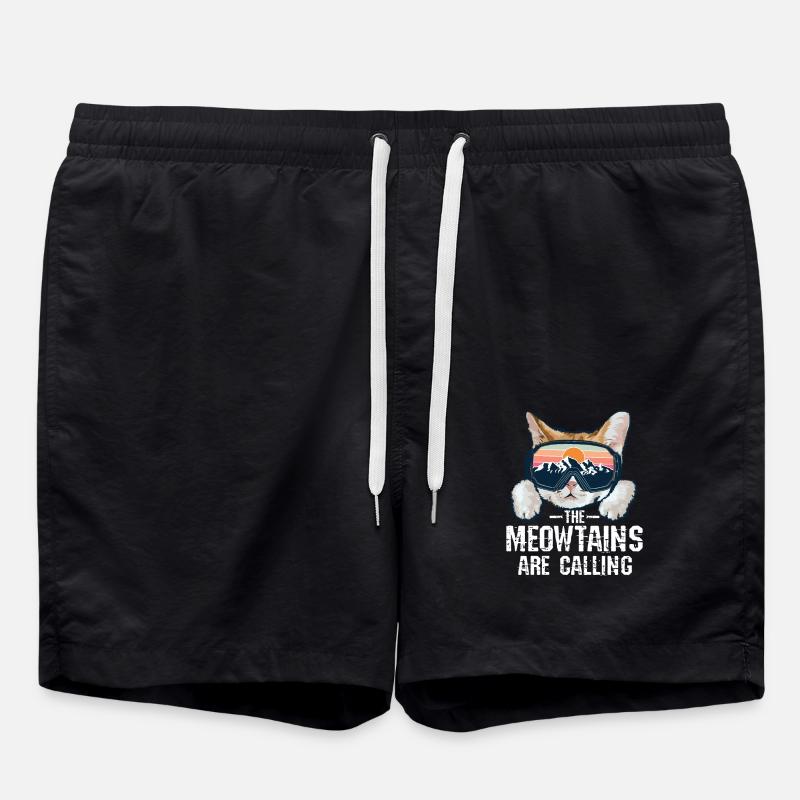 The meowtains are calling - Badeshorts - Schwarz