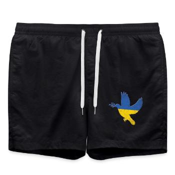 Ukraine Flagge Friedenssymbol - Flagge der Ukraine - Badeshorts - Schwarz - Vorne - AI Model Male 185 light (185cm)
