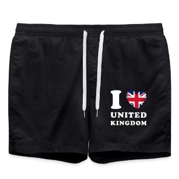 England I love United Kingdom - Badeshorts - Schwarz - Vorne - AI Model Male 185 light (185cm)